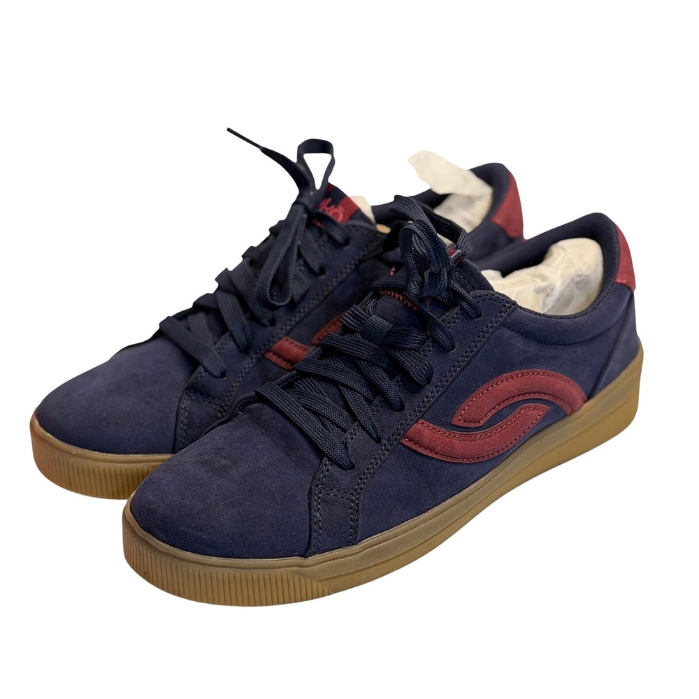 Ryka Viv Next Sneakers Academy Blue Red‎ Suede Lace Up Casual Comfort Shoes 9.5W
